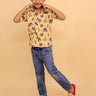 Teal - a - Trunk Elephant Print Boys Shirt - KES - SC - TATRB - 0 - 6