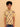 Child wearing a yellow patterned shirt and blue jeans on a beige background