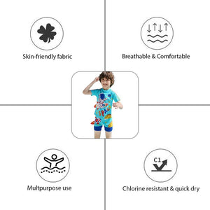 Teal Blue Space Rocket Shirt & Shorts Swimwear for Kids, 2 PCS Set - Little Surprise BoxTeal Blue Space Rocket Shirt & Shorts Swimwear for Kids, 2 PCS Set - Little Surprise BoxTeal Blue Space Rocket Shirt & Shorts Swimwear for Kids, 2 PCS Set