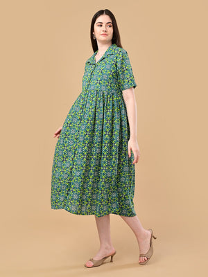 Teal in Bloom Maternity And Nursing Dress - S Maternity Casual Dress