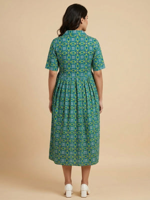 Teal in Bloom Maternity And Nursing Dress - S Maternity Casual Dress