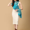 Teal & Petals Fine Wool Embroidered Stoles - WNTSTL - TLAPTL