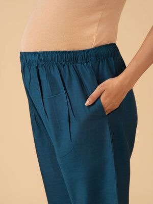 Teal Silk Maternity Pants - Teal Maternity Bottoms