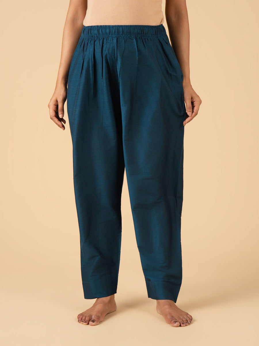 Teal Silk Maternity Pants