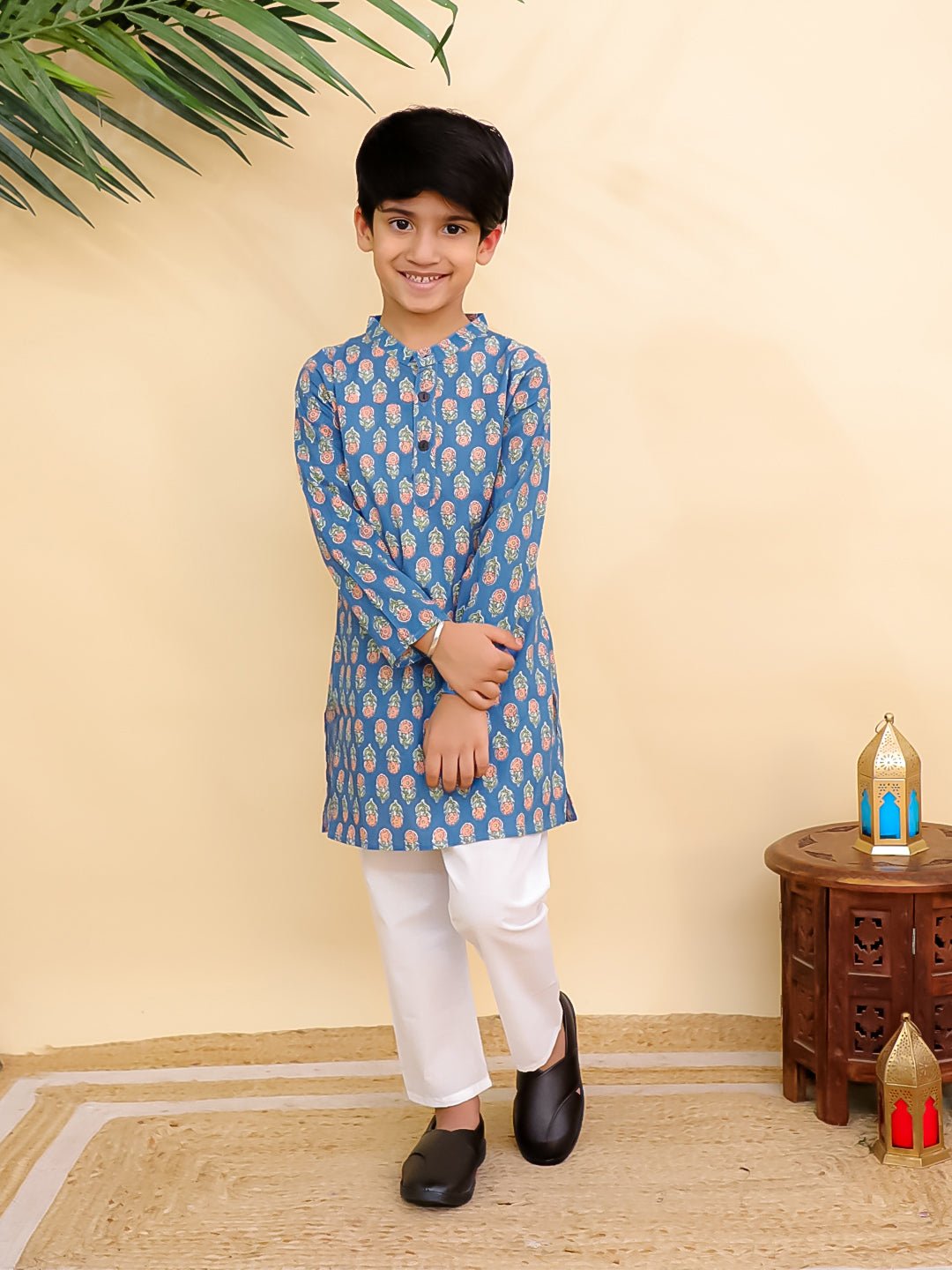 Teal Tango Boys Kurta Pajama Set - KES - SC - TLTNG - 0 - 6
