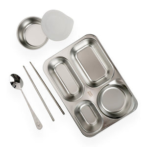 Teal Travel theme Stainless Steel Tiffin/Lunch Box for Kids and Adults - Back To School
