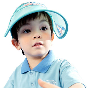 Teal Whale theme soft Fabric Visor Hat for Kids& Toddlers - 3 - 6 years Swim
