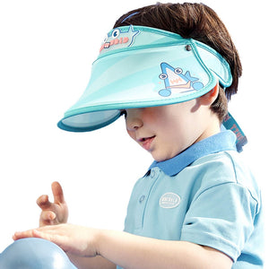 Teal Whale theme soft Fabric Visor Hat for Kids& Toddlers - 3 - 6 years Swim