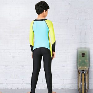 Teal Yellow and Black Full Length Swimwear for Kids and Teens - 3 - 4 Years Swim