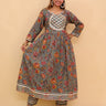 Tealrang Block Print Anarkali Kurta Set - WES - SC - TLRN - S