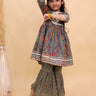 Tealrang Block Print Girls Anarkali Sharara Set - KES - SC - TLRBKG - 0 - 6