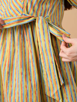 Technicolor Tide Maternity And Nursing Dress - S Maternity Casual Dress