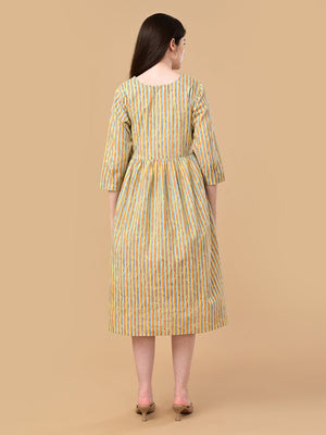 Technicolor Tide Maternity And Nursing Dress - S Maternity Casual Dress