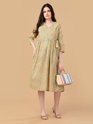 Technicolor Tide Maternity And Nursing Dress - S Maternity Casual Dress