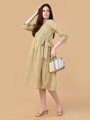 Technicolor Tide Maternity And Nursing Dress - S Maternity Casual Dress
