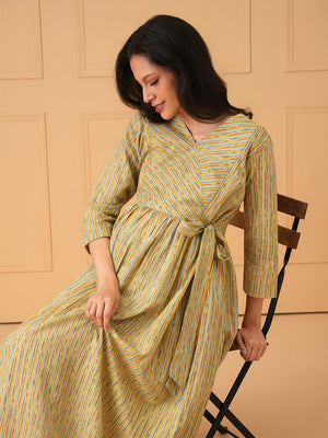 Technicolor Tide Maternity And Nursing Dress - S Maternity Casual Dress