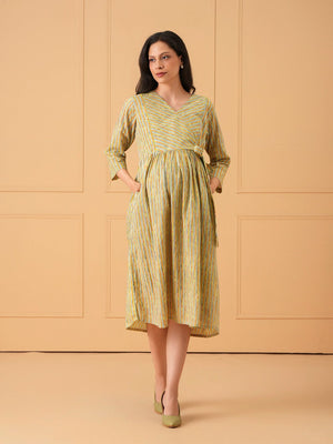 Technicolor Tide Maternity And Nursing Dress - S Maternity Casual Dress