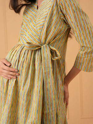 Technicolor Tide Maternity And Nursing Dress - S Maternity Casual Dress