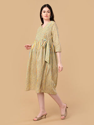 Technicolor Tide Maternity And Nursing Dress - S Maternity Casual Dress