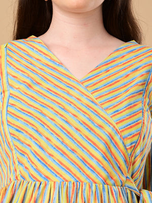 Technicolor Tide Maternity And Nursing Dress - S Maternity Casual Dress