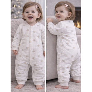 Teddy with Bubble Full Sleeves Jumpsuit Hoodie Romper for Tiny Toddlers - 3 - 6 Months Winter Wear