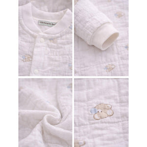 Teddy with Bubble Full Sleeves Jumpsuit Hoodie Romper for Tiny Toddlers - 3 - 6 Months Winter Wear