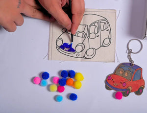 Kids DIY car painting craft kit fun creative transport themed activity set