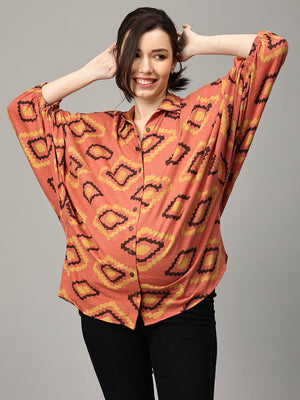 Terra Cotta Ikat Maternity and Nursing Top - MAT - SD - TRCI - S