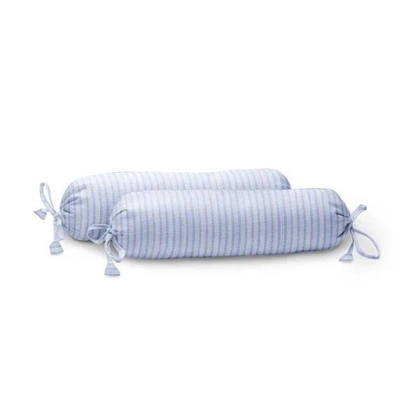 The Baby Atelier 100% Organic Baby Bolster Cover Set with fillers Blue and White Stripes - TBA1982 - 64