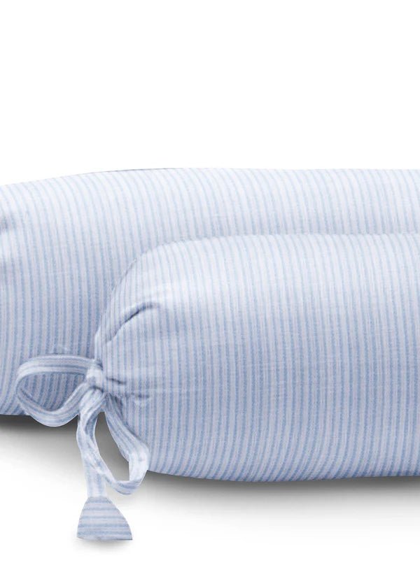 The Baby Atelier 100% Organic Baby Bolster Cover Set with fillers Blue and White Stripes - TBA1982 - 64