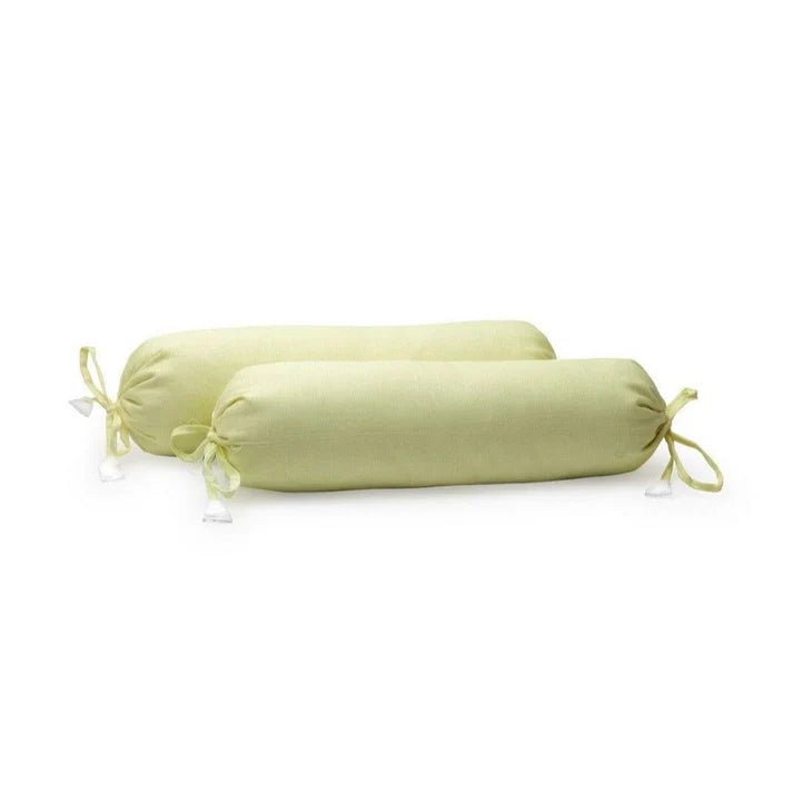 The Baby Atelier 100% Organic Baby Bolster Cover Set with fillers Lemon - Baby Bolster Pillow