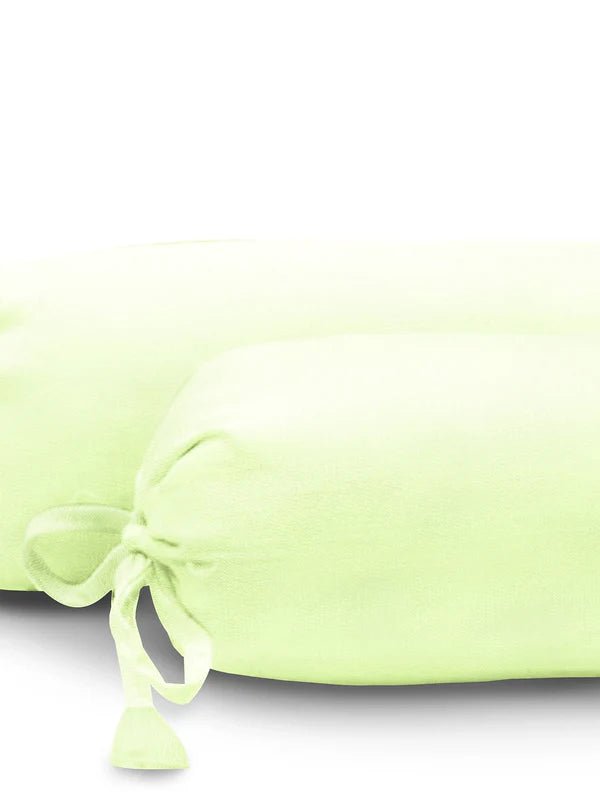 The Baby Atelier 100% Organic Baby Bolster Cover Set with fillers Lime Green - Baby Bolster Pillow