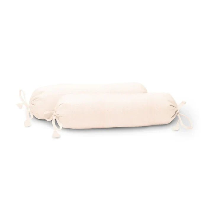 The Baby Atelier 100% Organic Baby Bolster Cover Set with fillers Neutral Pink - Baby Bolster Pillow