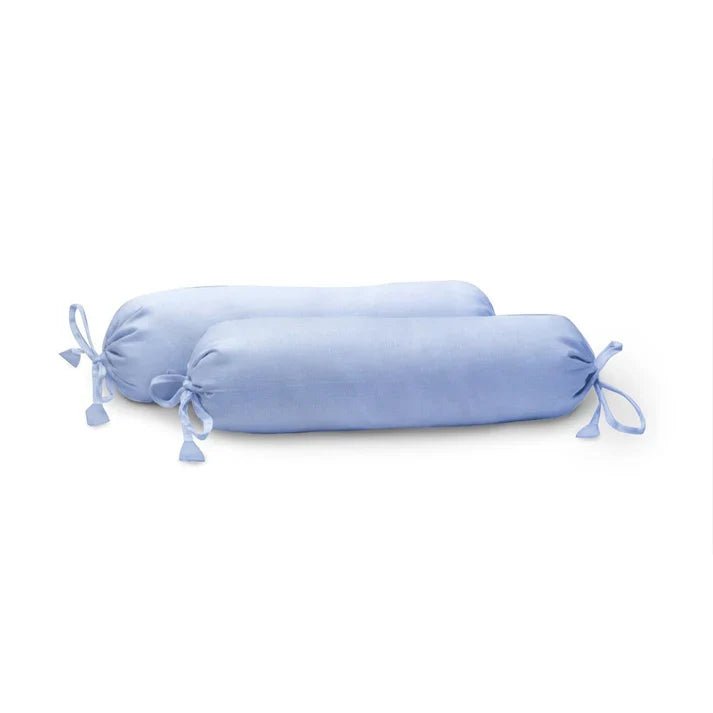 The Baby Atelier 100% Organic Baby Bolster Cover Set without fillers Light Blue - Baby Bolster Pillow