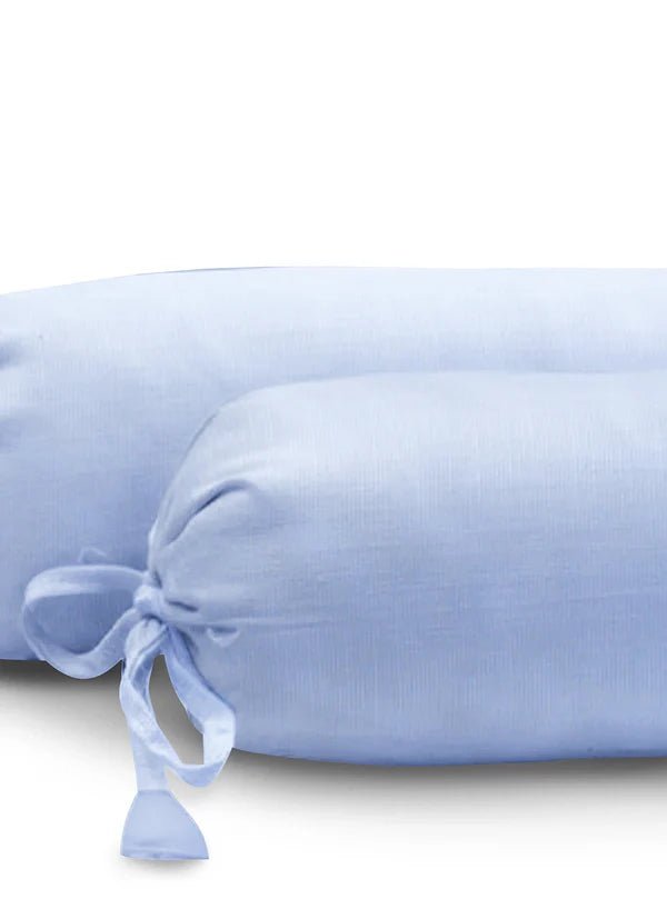 The Baby Atelier 100% Organic Baby Bolster Cover Set without fillers Light Blue - Baby Bolster Pillow