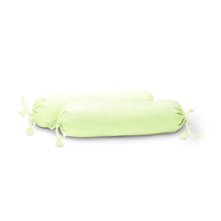 The Baby Atelier 100% Organic Baby Bolster Cover Set without fillers Lime Green - Baby Bolster Pillow