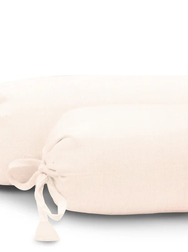 The Baby Atelier 100% Organic Baby Bolster Cover Set without fillers Neutral Pink - Baby Bolster Pillow