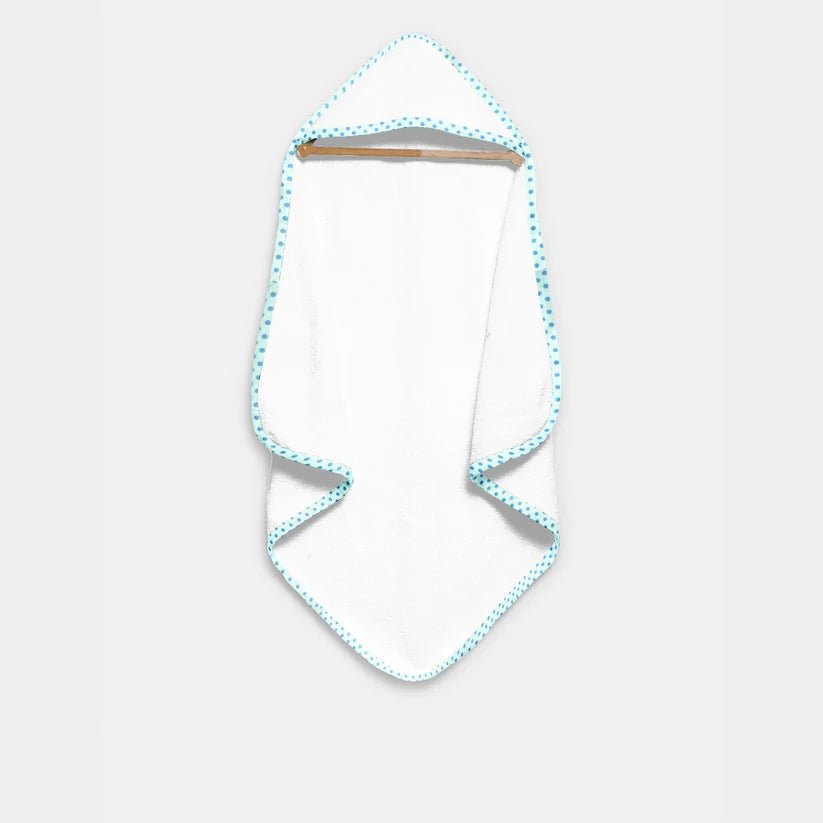The Baby Atelier 100% Organic Blue on Blue Organic Organic Hooded Towel Set - TBA1982 - 18074