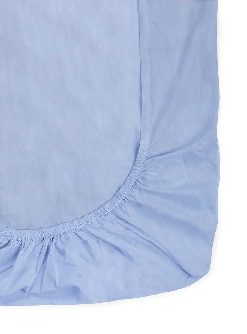 The Baby Atelier 100% Organic Fitted Crib Sheet Light Blue - Baby Crib Sheet