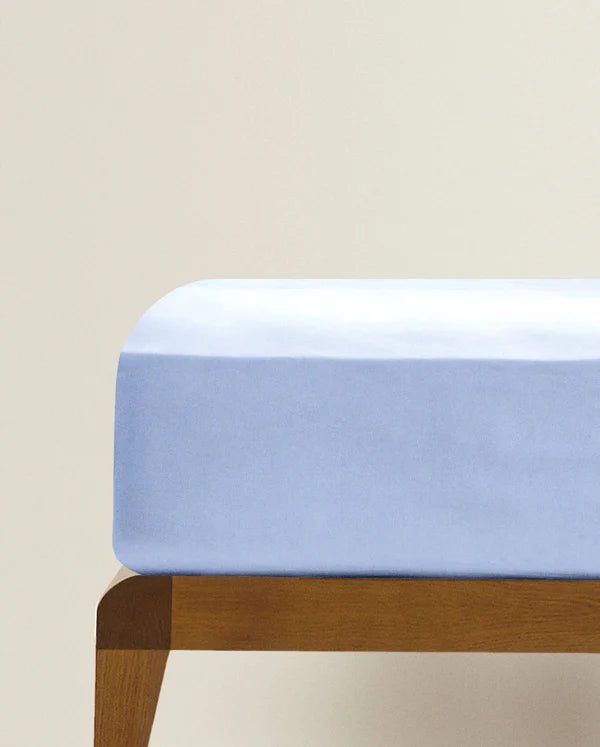 The Baby Atelier 100% Organic Fitted Queen Sheet Light Blue - TBA1982 - 10018