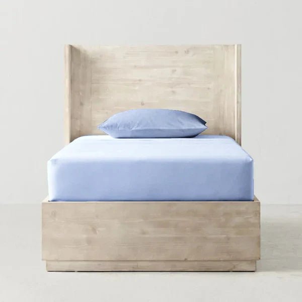 The Baby Atelier 100% Organic Fitted Single Sheet Light Blue - TBA1982 - 9018