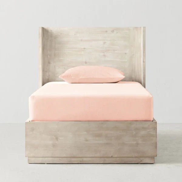 The Baby Atelier 100% Organic Fitted Single Sheet Neutral Pink - TBA1982 - 9017