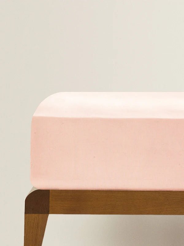 The Baby Atelier 100% Organic Fitted Single Sheet Neutral Pink - TBA1982 - 9017