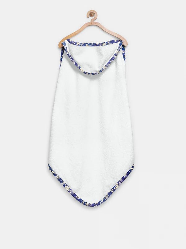 The Baby Atelier 100% Organic Floral Blue Organic Hooded Towel - TBA1982 - 13070