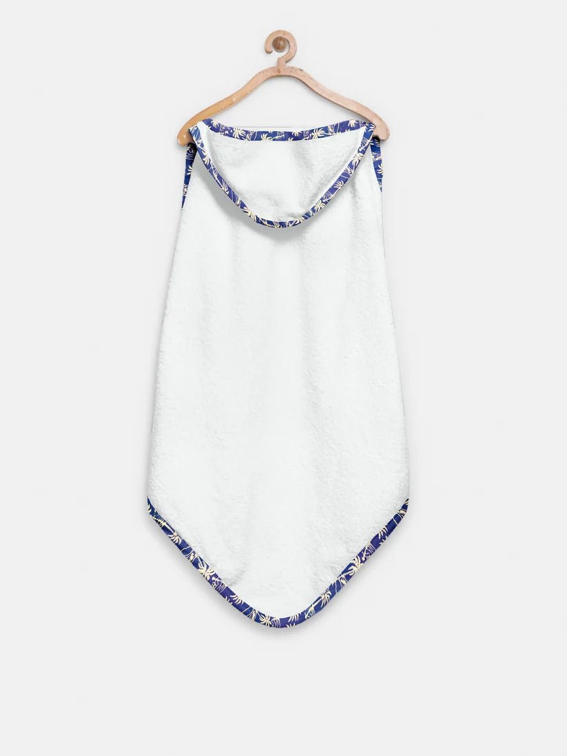 The Baby Atelier 100% Organic Floral Blue Organic Hooded Towel Set - TBA1982 - 18070