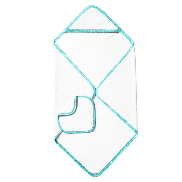 The Baby Atelier 100% Organic Green Mehendi Print Organic Hooded Towel Set - Kids Towels