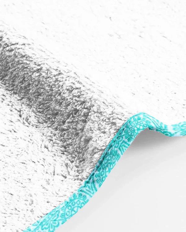 The Baby Atelier 100% Organic Green Mehendi Print Organic Junior Towel - Kids Towels