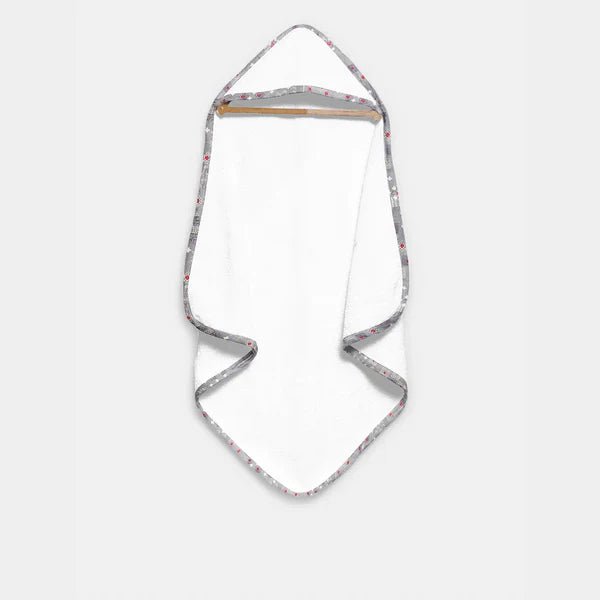 The Baby Atelier 100% Organic Grey Bandhani Print Organic Hooded Towel - TBA1982 - 13077