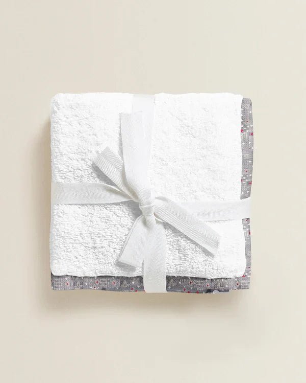 The Baby Atelier 100% Organic Grey Bandhani Print Organic Junior Towel - Kids Towels