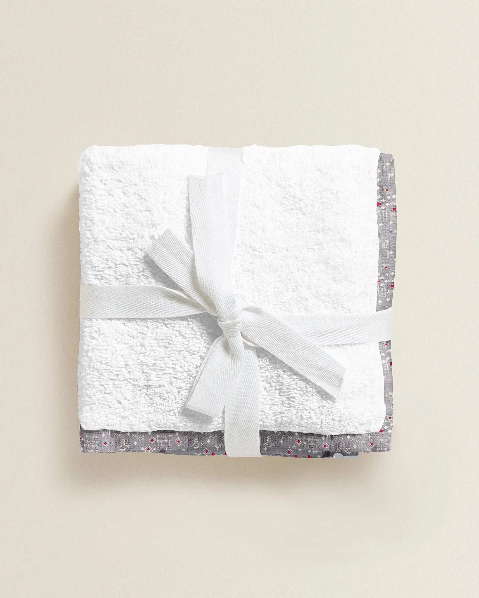 The Baby Atelier 100% Organic Grey Bandhani Print Organic Junior Towel Set - Kids Towels